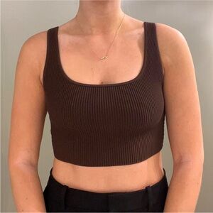 size xs aritzia babaton sculpt knit squareneck tank